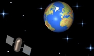 GEO satellite orbiting Earth